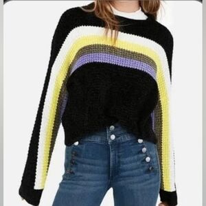 Express Chenille Striped Sweater Size L